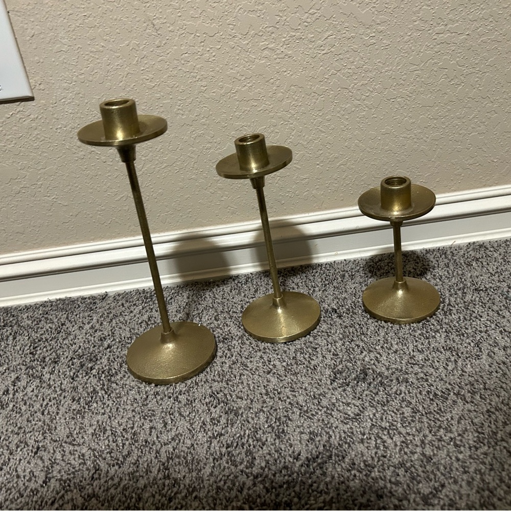 Threshold Gold Candle Holder Trio
